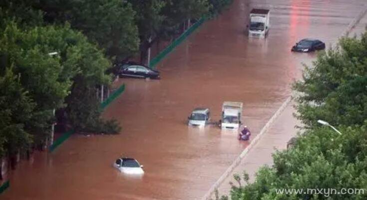 梦见雨水把路淹了